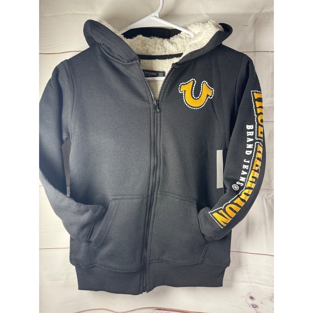 NWT‎ True Religion Black Zip-Up Hoodie / Size S (8) / Sku0130